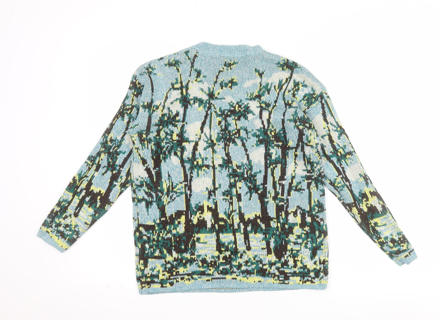 GU and Beautiful People Blue Art Knit Women's XS Pullover Jumper