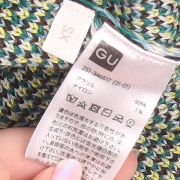 GU and Beautiful People Blue Art Knit Women's XS Pullover Jumper