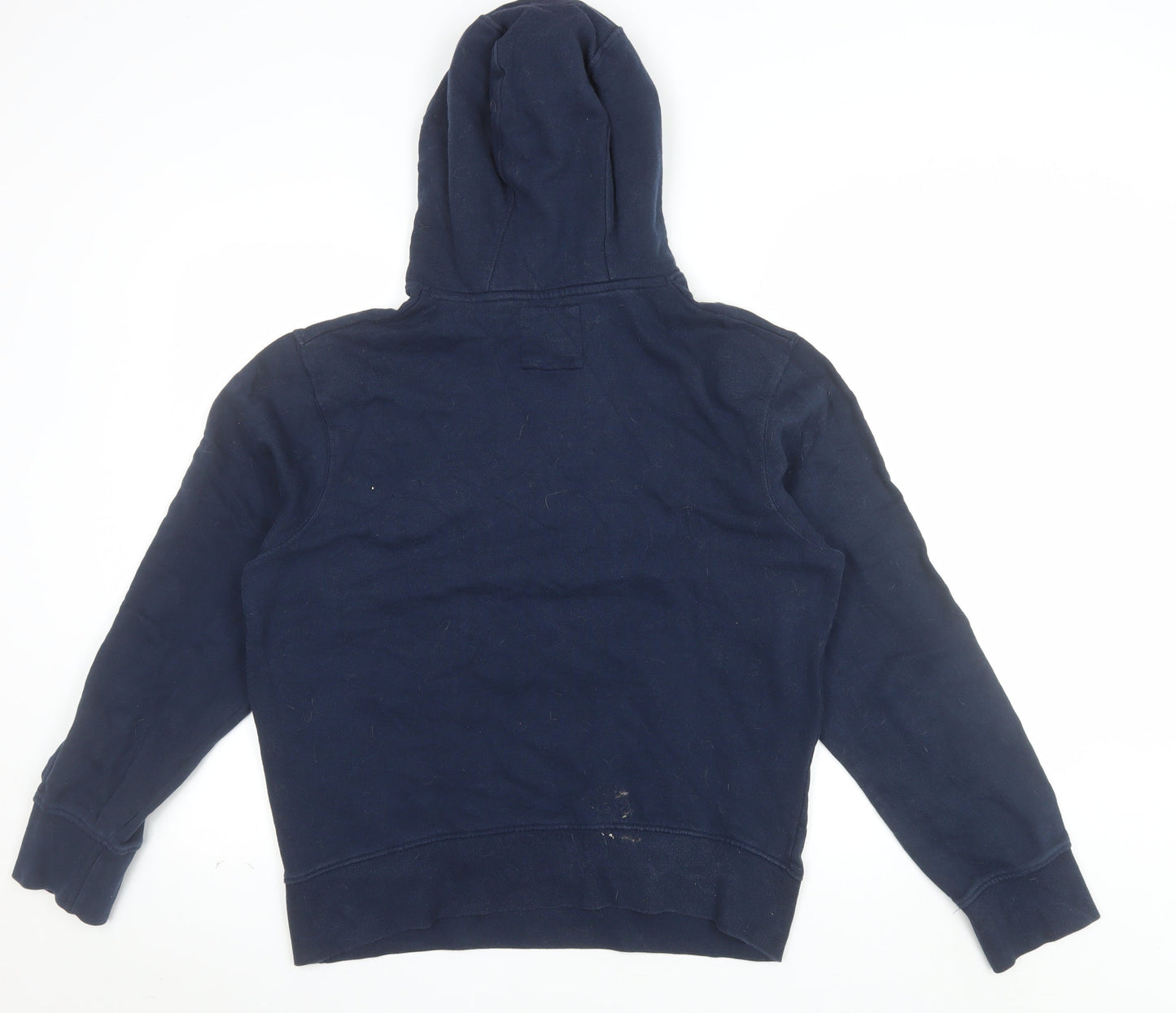 Bench Mens Blue L Pullover Hoodie Logo Cotton Sweatshirt