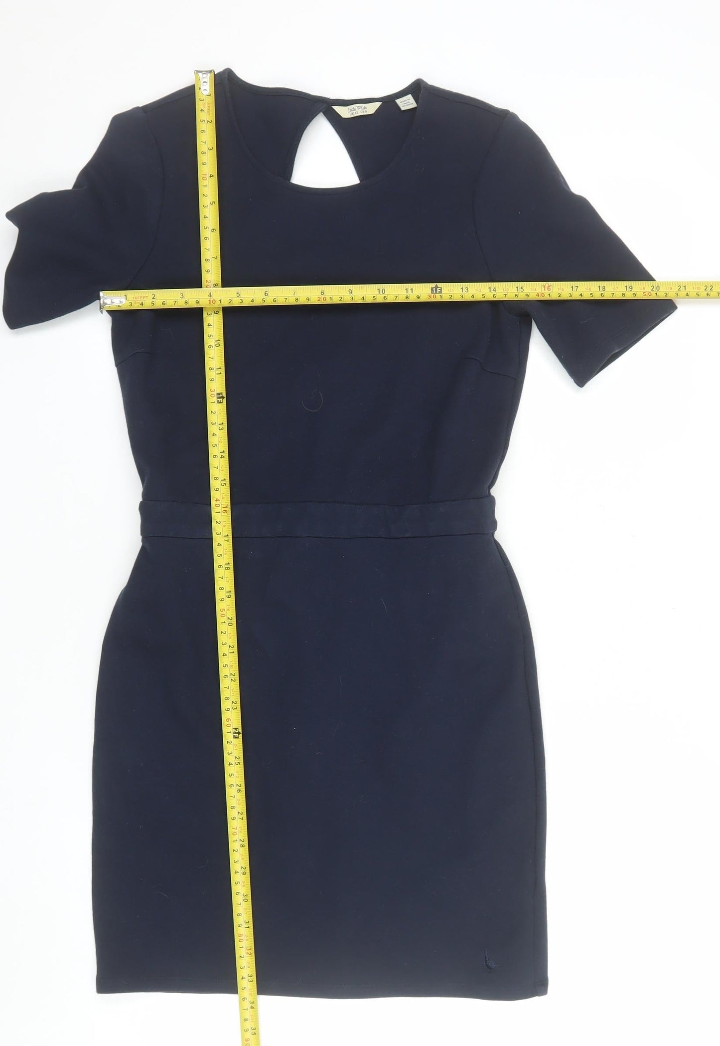Jack Wills Women Blue Size 12 Sheath Knee Length Dress