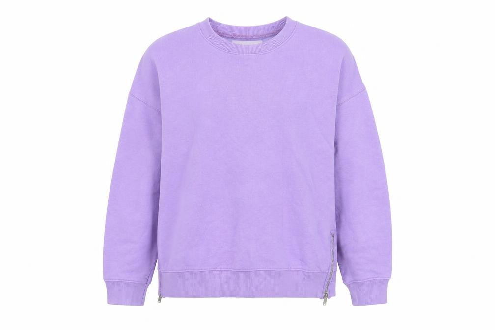 Mint Velvet Women Purple Cotton Blend Zip Detail Sweatshirt Size M