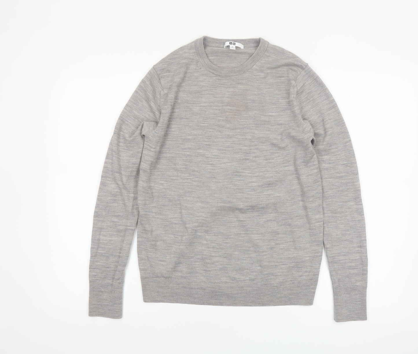 Uniqlo Women’s Grey Wool Crew Neck Jumper Size M Long Sleeve