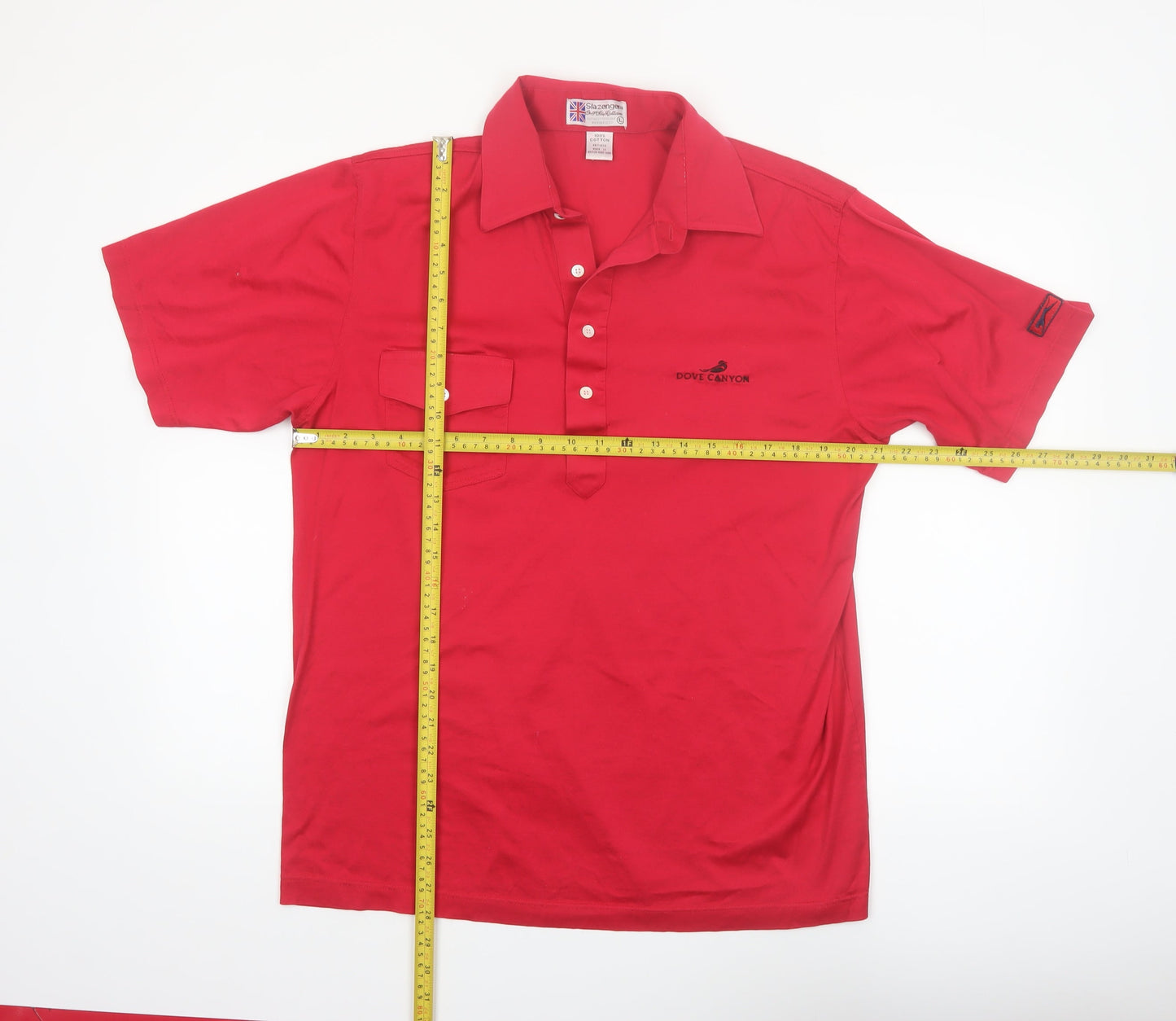 Slazenger Men’s Red Cotton Polo Shirt Size L Golf Sportswear