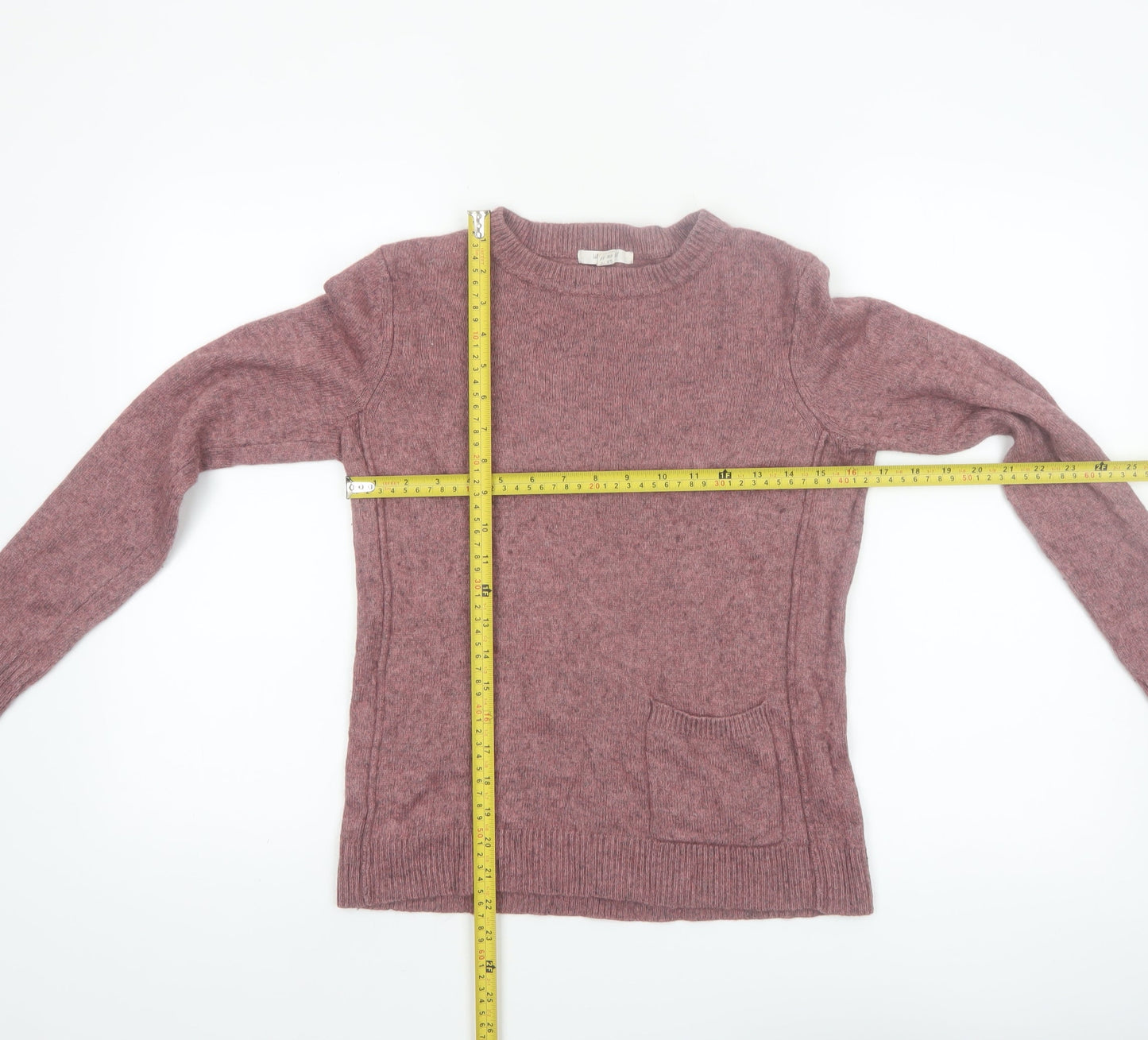 White Stuff Women’s Purple Merino Wool Blend Crew Neck Jumper Size 10
