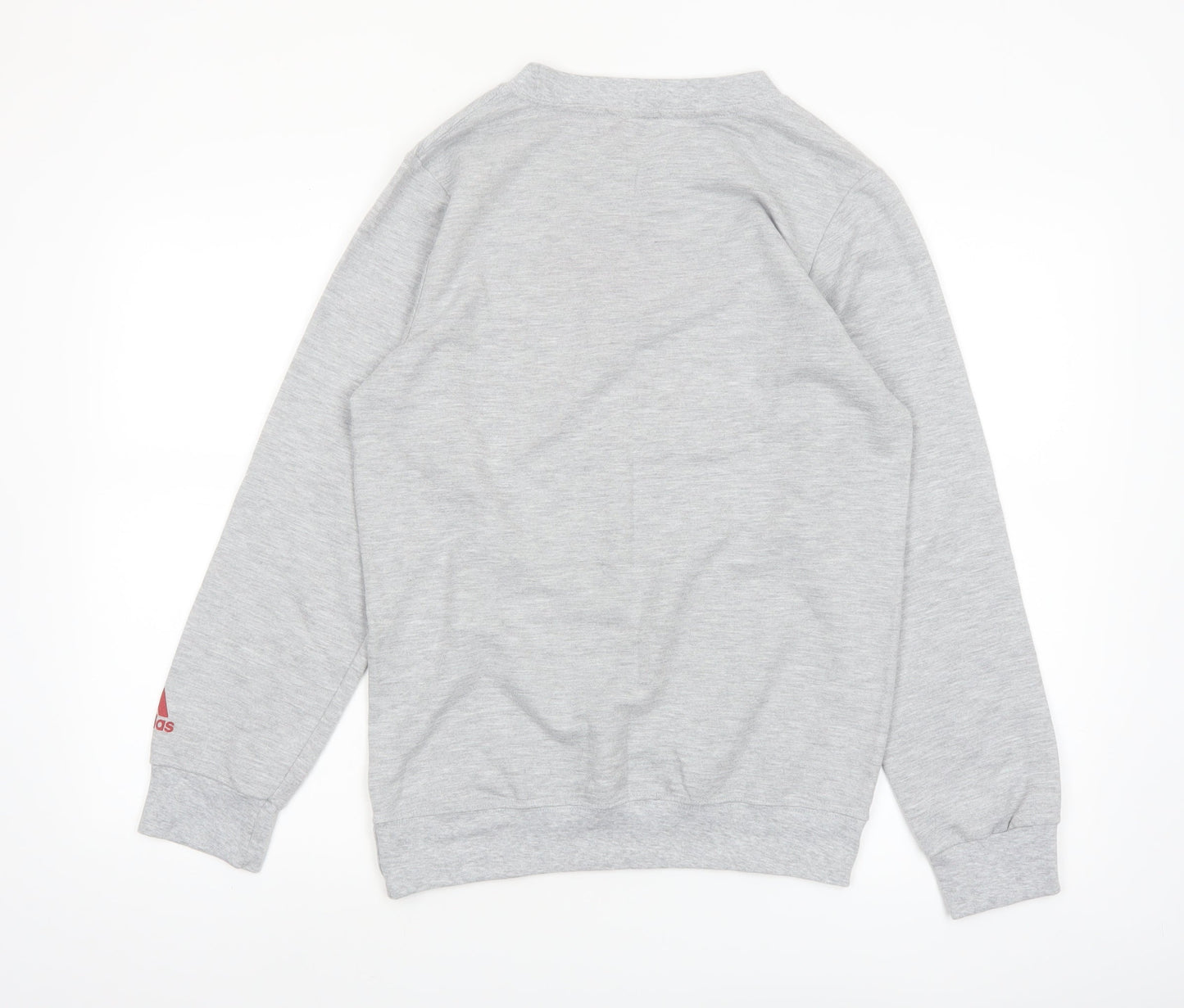 adidas Men’s Grey Graphic Crew Neck Pullover Sweatshirt Size S
