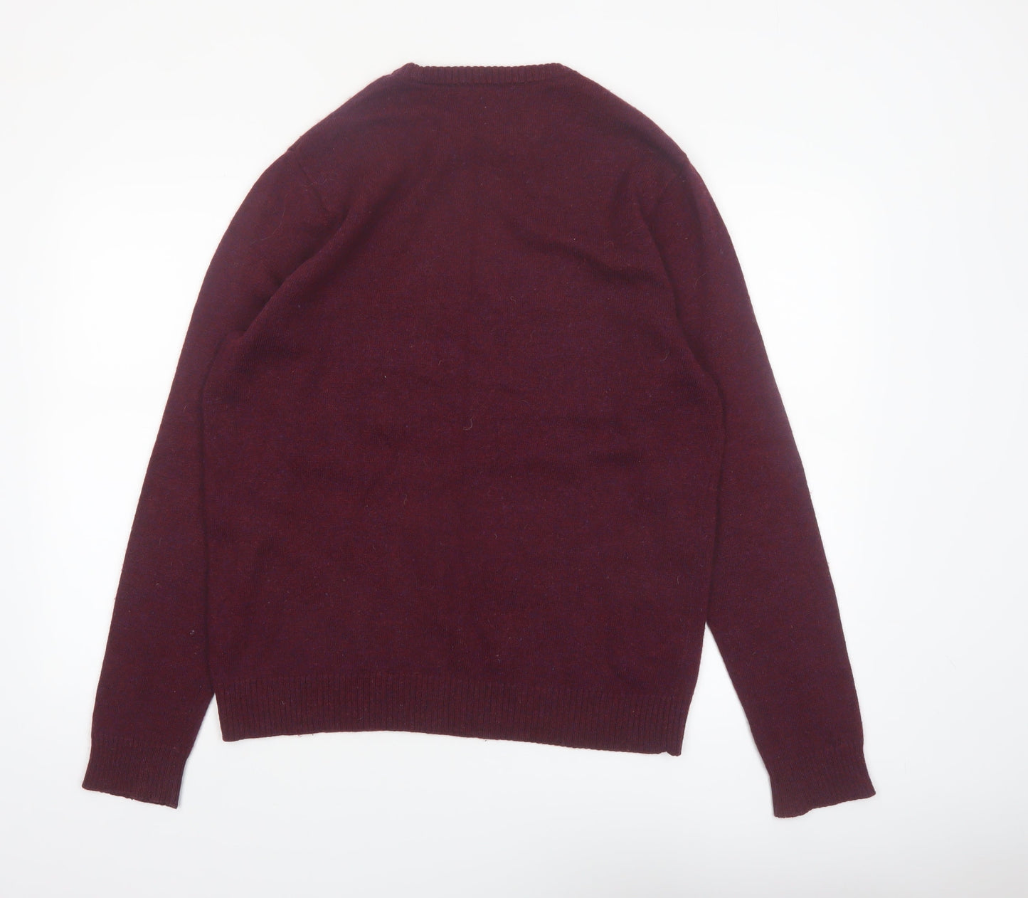 Original Penguin Men's Red Wool Crew Neck Jumper Size L
