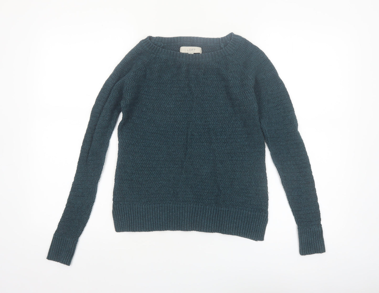 Ann Taylor Loft Women’s Teal Cable-Knit Jumper XS