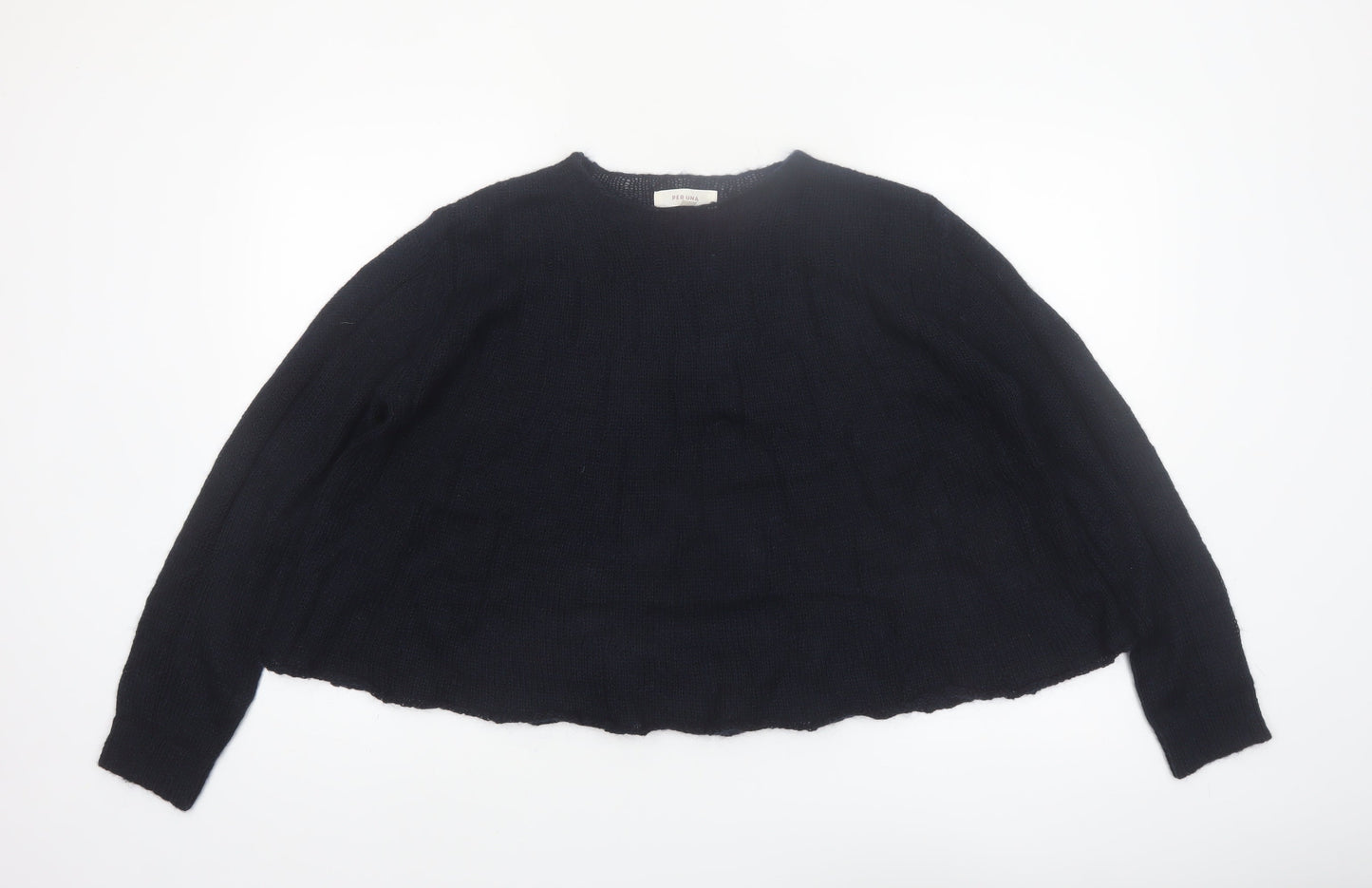 Marks and Spencer Per Una Black Mohair Blend Women's M Chunky Knit Jumper