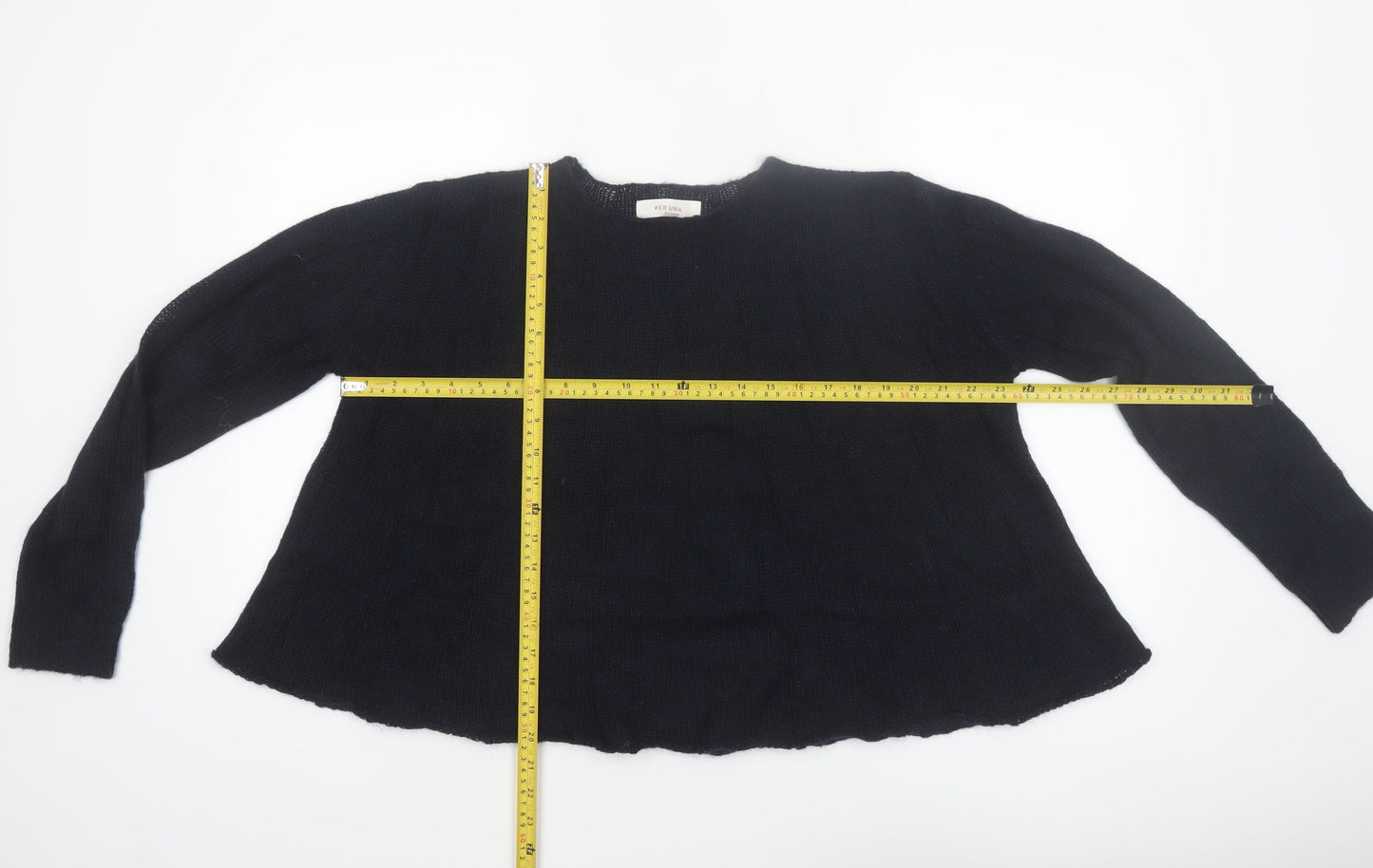 Marks and Spencer Per Una Black Mohair Blend Women's M Chunky Knit Jumper