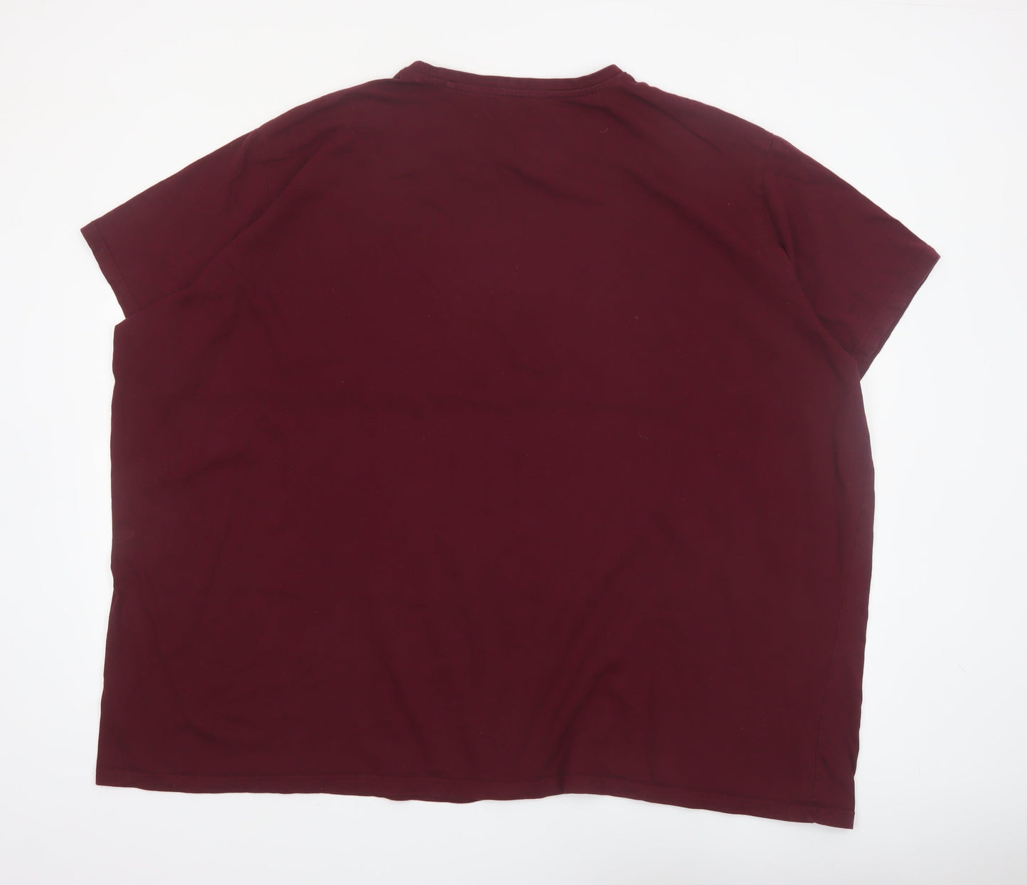 BadRhino Men's Burgundy Cotton Crew Neck Short Sleeve T-Shirt 5-6XL