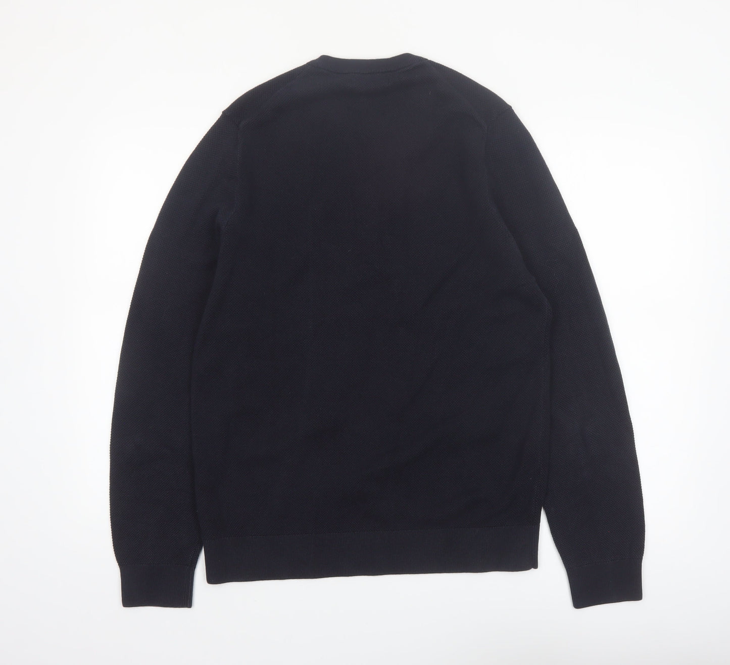 Marks and Spencer Men's Black Cotton Crew Neck Jumper L