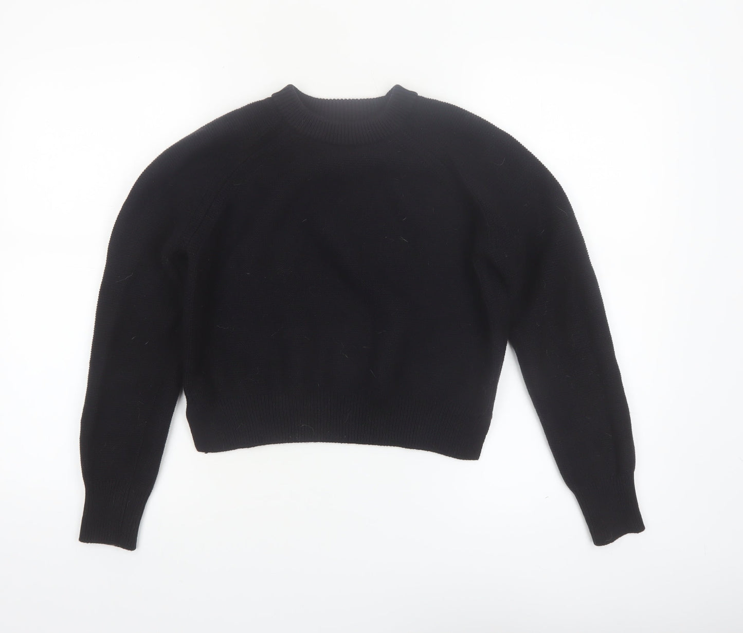 French Connection Women's Black Cotton Crew Neck Jumper Size S