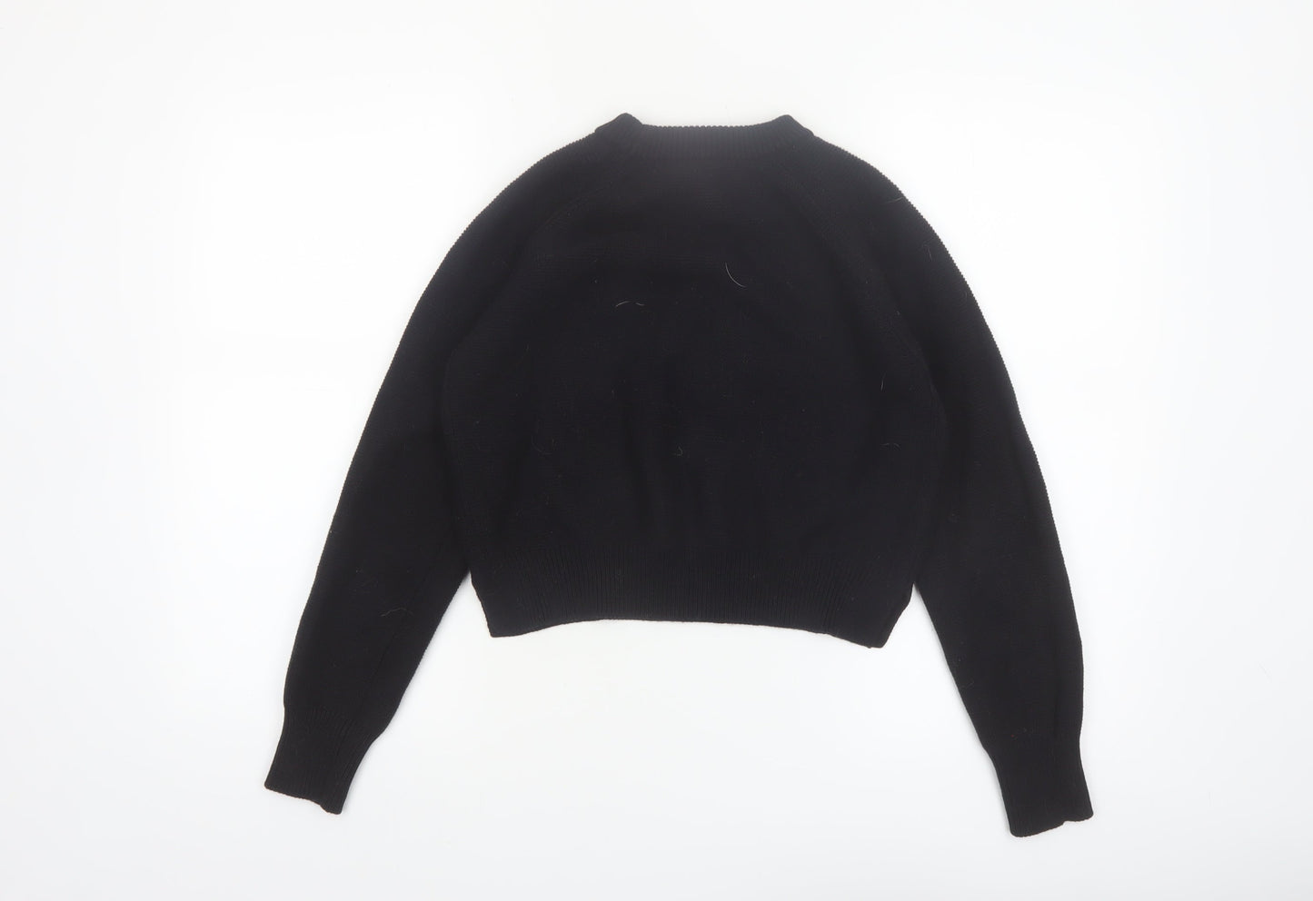 French Connection Women's Black Cotton Crew Neck Jumper Size S