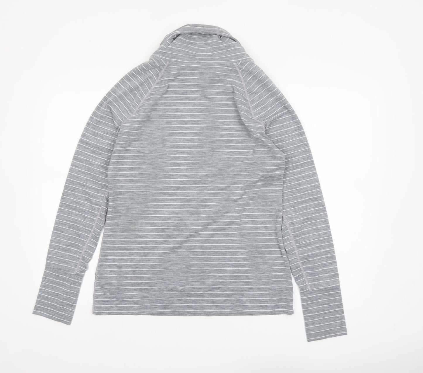 GapFit Women Grey Striped Long Sleeve High Neck Performance Top M