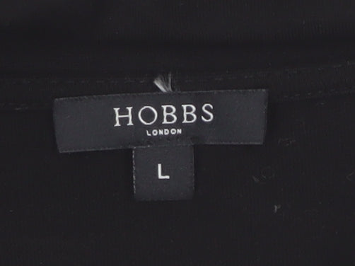 Hobbs Women’s Black Long Sleeve Viscose Scoop Neck Top Size L