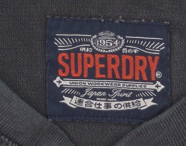 Superdry Men’s Black Henley Long Sleeve Cotton T-Shirt Size S