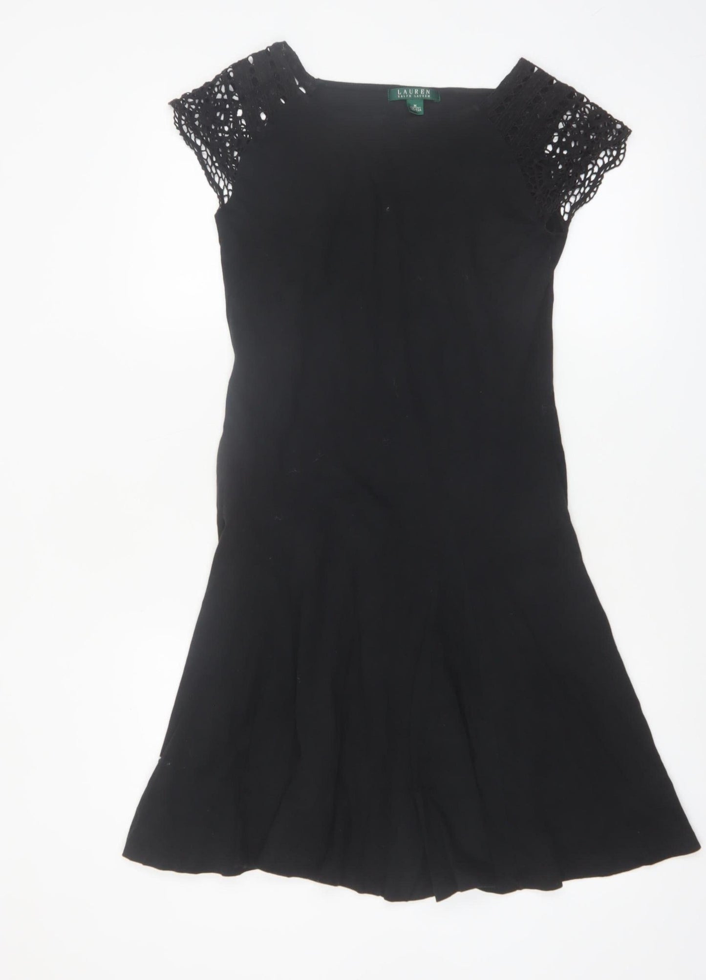 Ralph Lauren Women’s Black Cotton Fit & Flare Dress Size 12