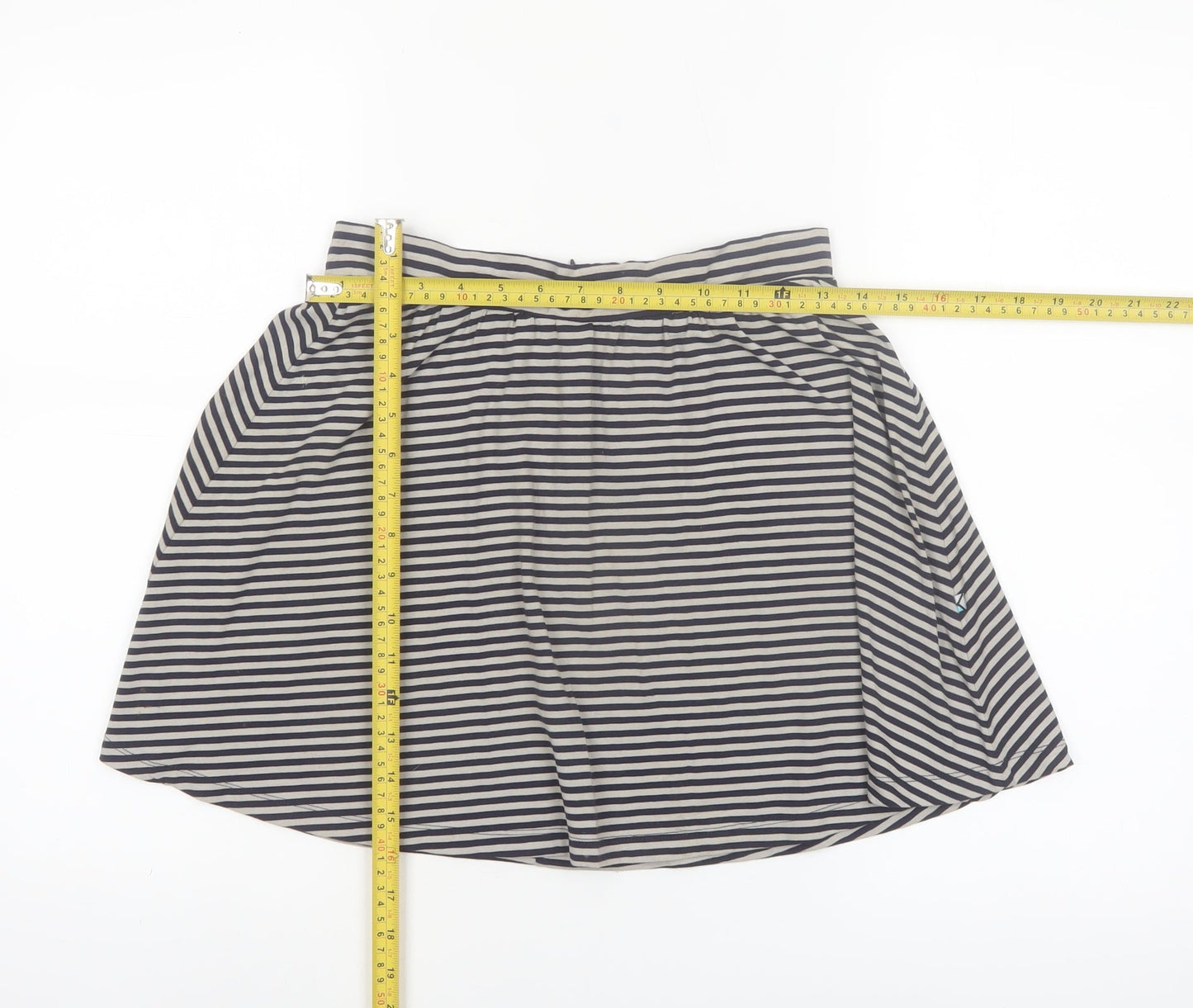 Kling Women’s Navy Striped A-Line Skirt Size 8 Stretch Jersey