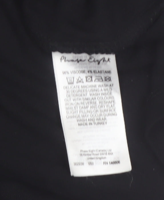 Phase Eight Women's Black Viscose Tunic Top UK 12 3/4 Sleeve