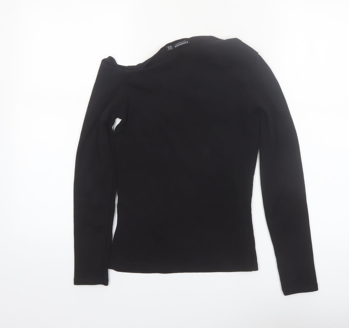 Stradivarius Women Black Off Shoulder Long Sleeve Slim Fit Top M