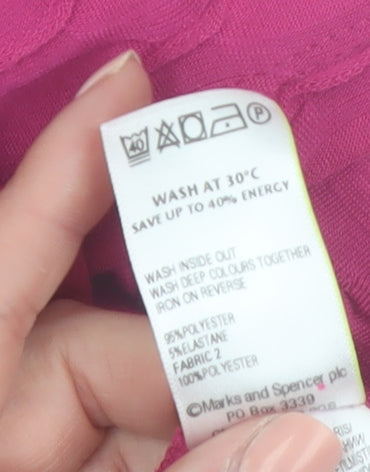 Marks and Spencer Per Una Women's Pink Square Neck Stretch T-Shirt Size 12