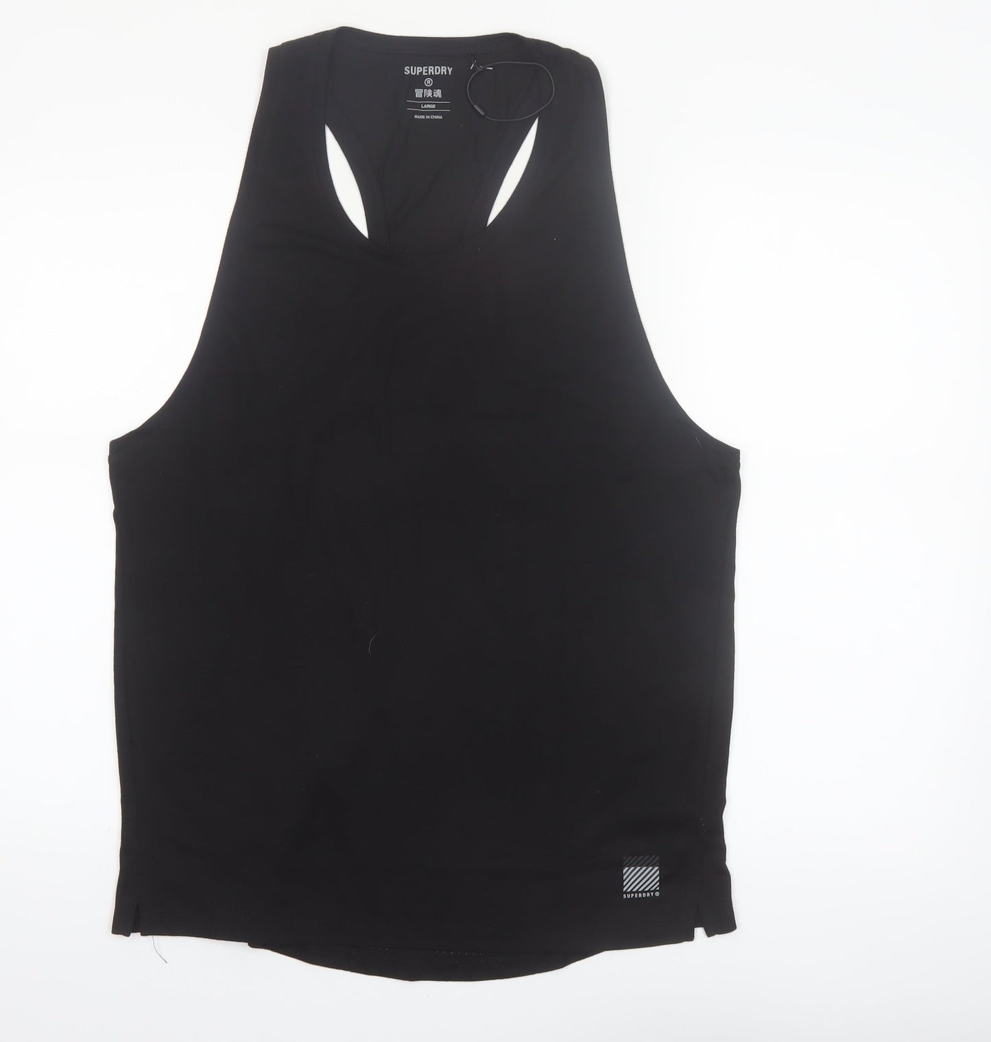 Superdry Mens Black Sleeveless Tank Top L Regular Fit