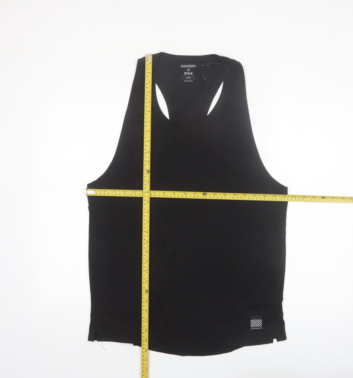 Superdry Mens Black Sleeveless Tank Top L Regular Fit