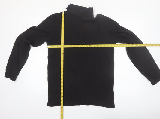 Mountain Warehouse Men's Black Cotton Thermal Roll Neck Long Sleeve Top Size L