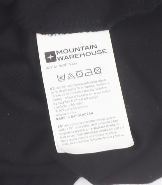 Mountain Warehouse Men's Black Cotton Thermal Roll Neck Long Sleeve Top Size L