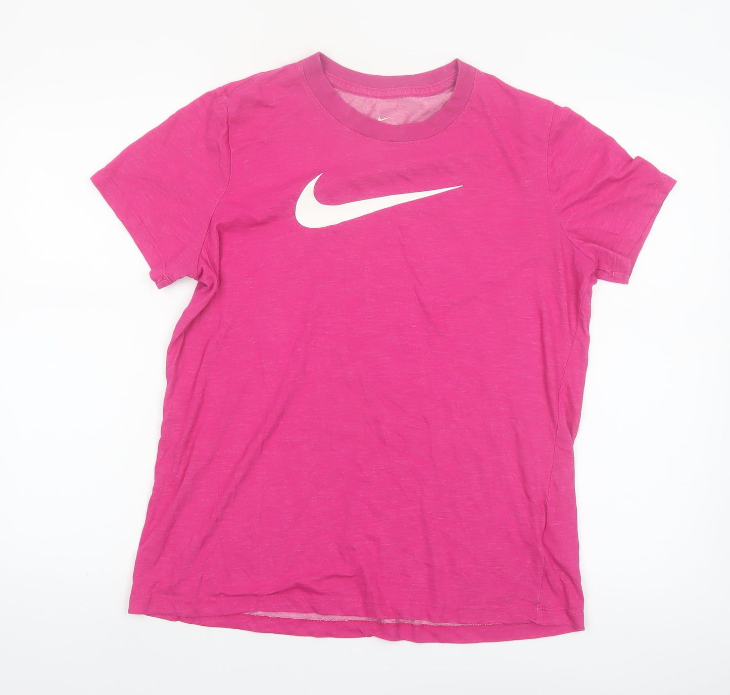 Nike Women's Pink Dri-Fit Crew Neck Sports T-Shirt Size L