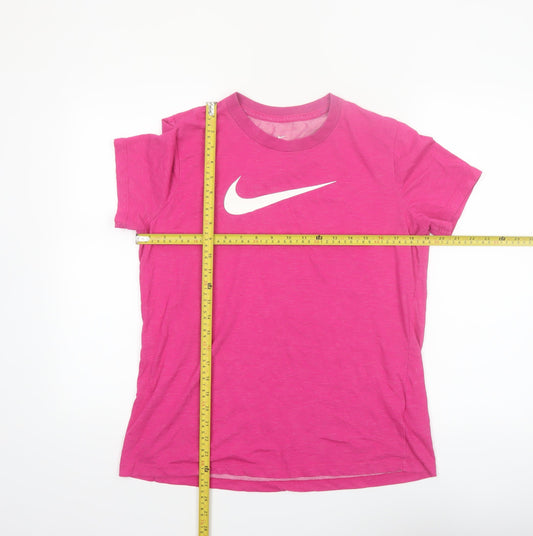 Nike Women's Pink Dri-Fit Crew Neck Sports T-Shirt Size L