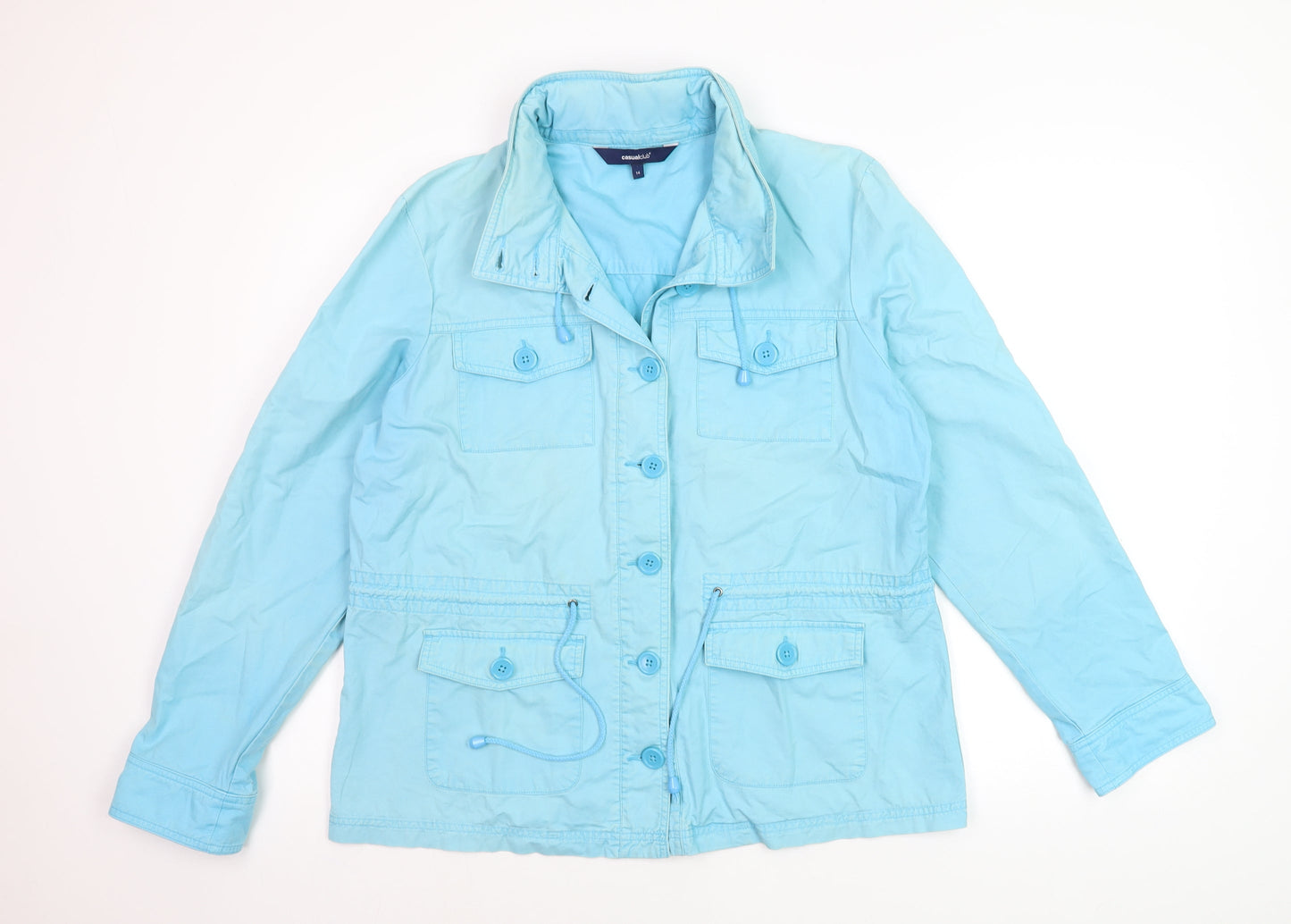 Debenhams Women's Blue Cotton Anorak Jacket Size 14