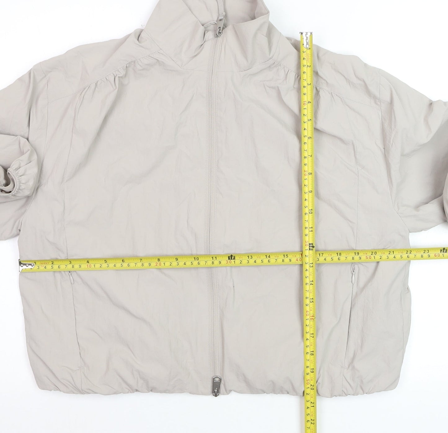 Marks and Spencer Women's Grey Shower Resistant Cropped Windbreaker Jacket Size S