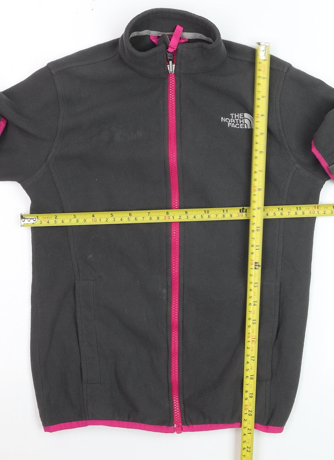 The North Face Girls Black Full Zip Fleece Hoodie Sweatshirt M 10-12 Years