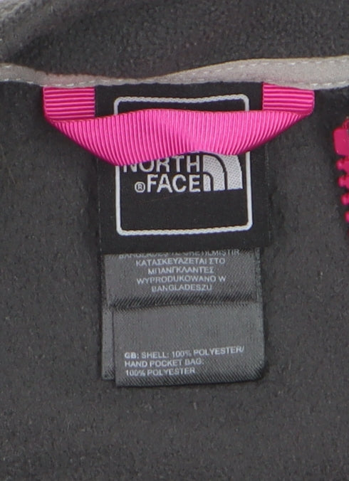 The North Face Girls Black Full Zip Fleece Hoodie Sweatshirt M 10-12 Years