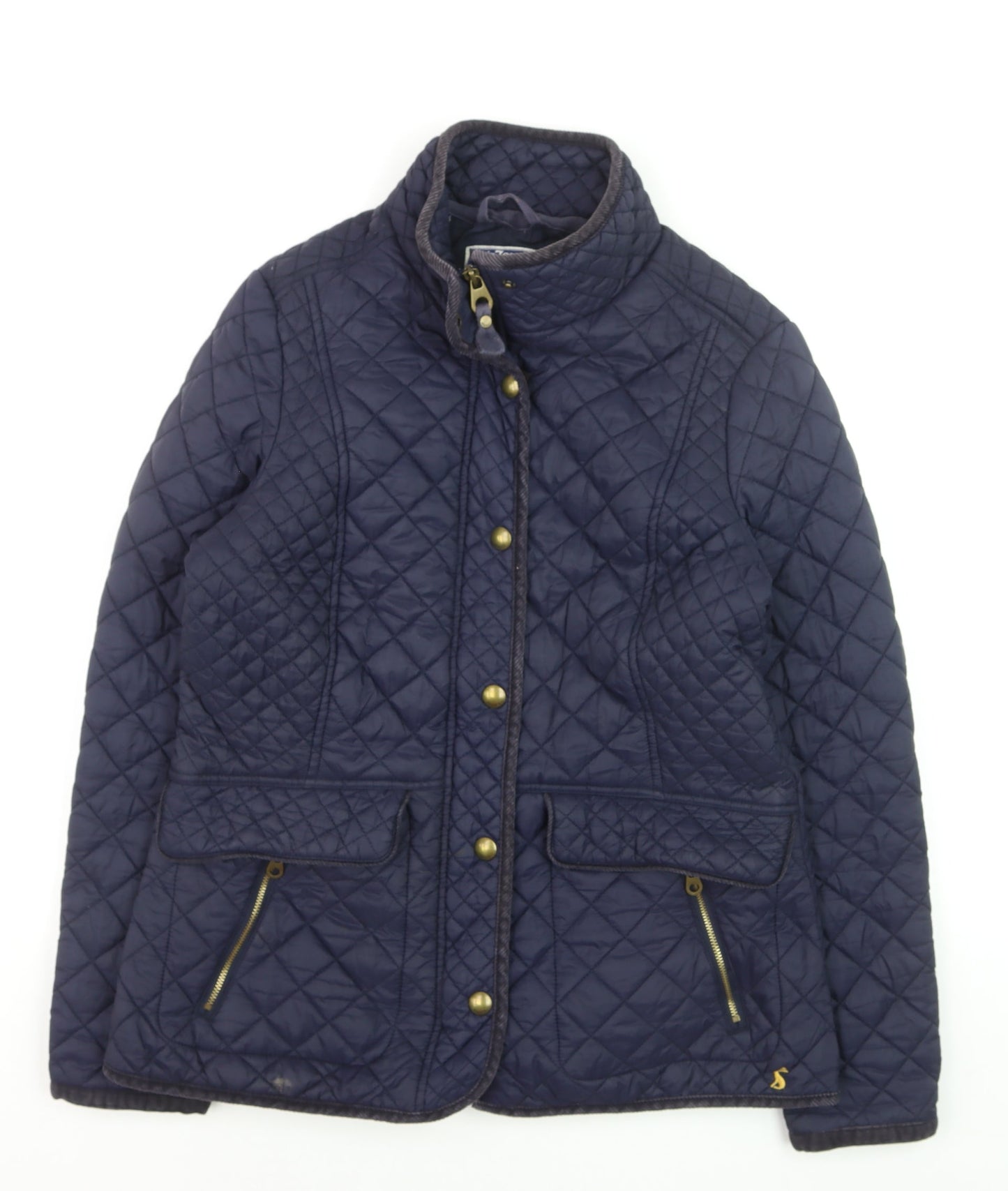 Joules Women Blue Quilted Mid-Length Regular Fit Jacket Size 14