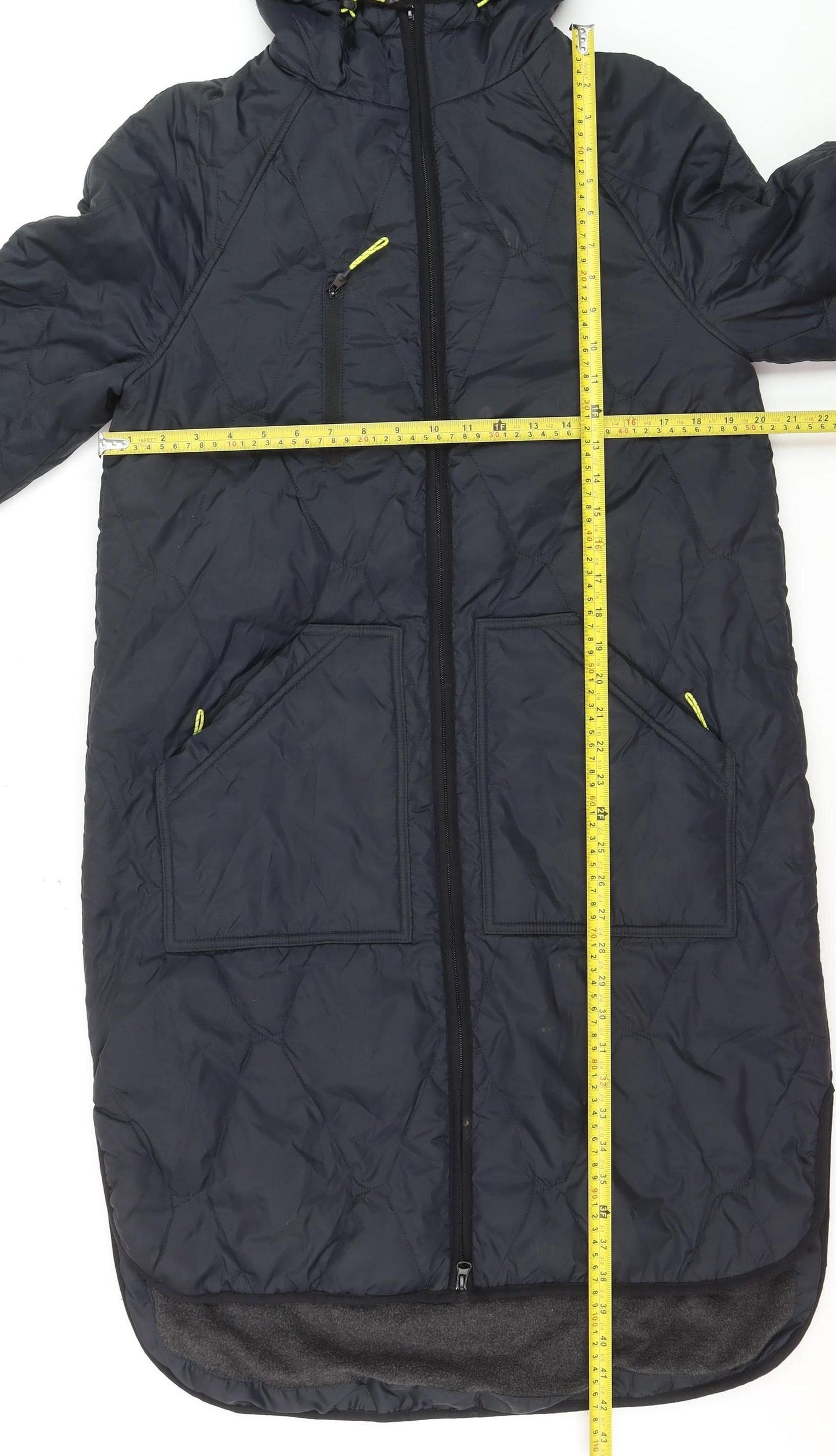 Marks and Spencer Women’s Black Long Hooded Puffer Coat Size 10