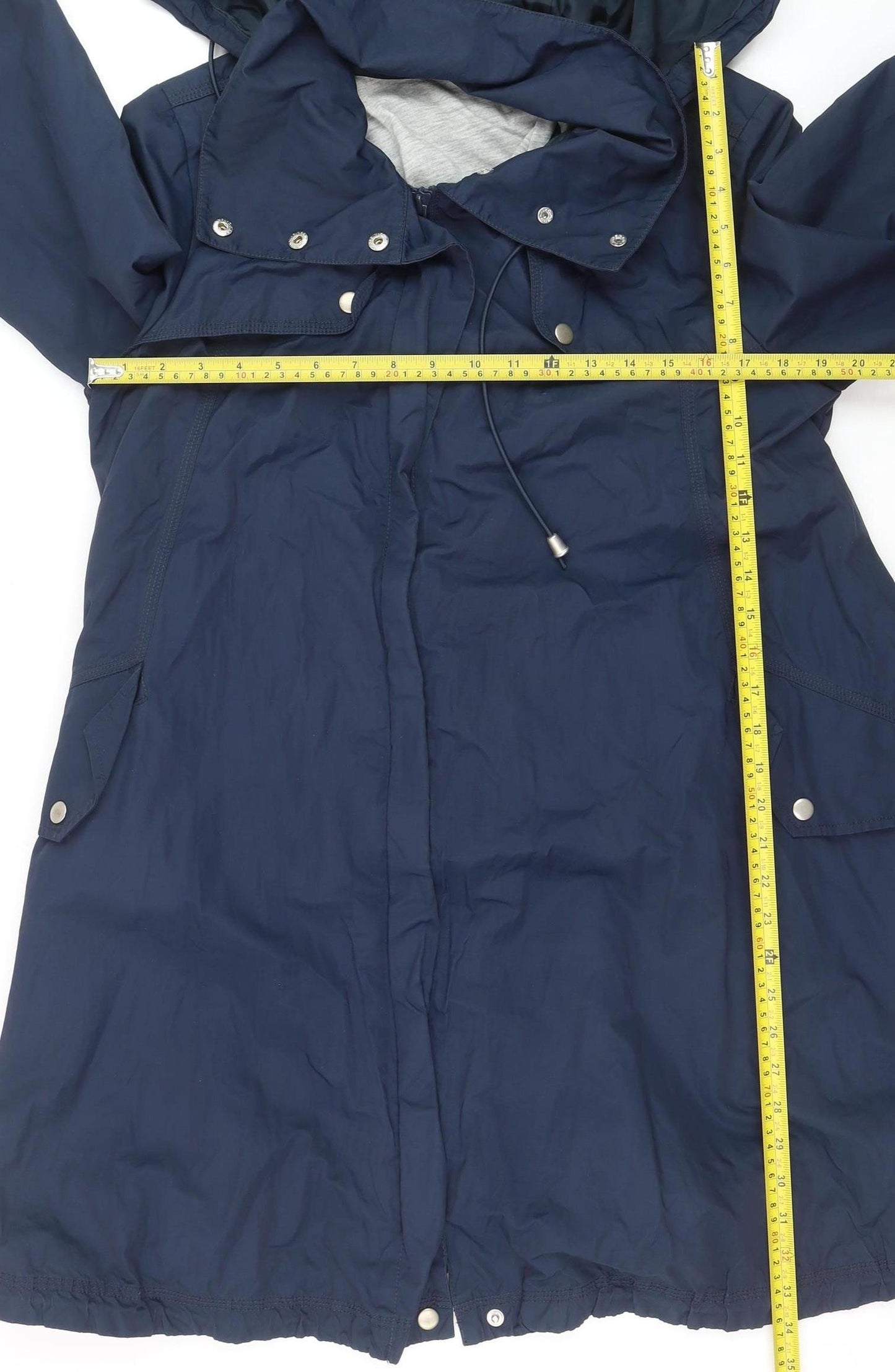 Marks and Spencer Women's Blue Hooded Parka Coat Size 10