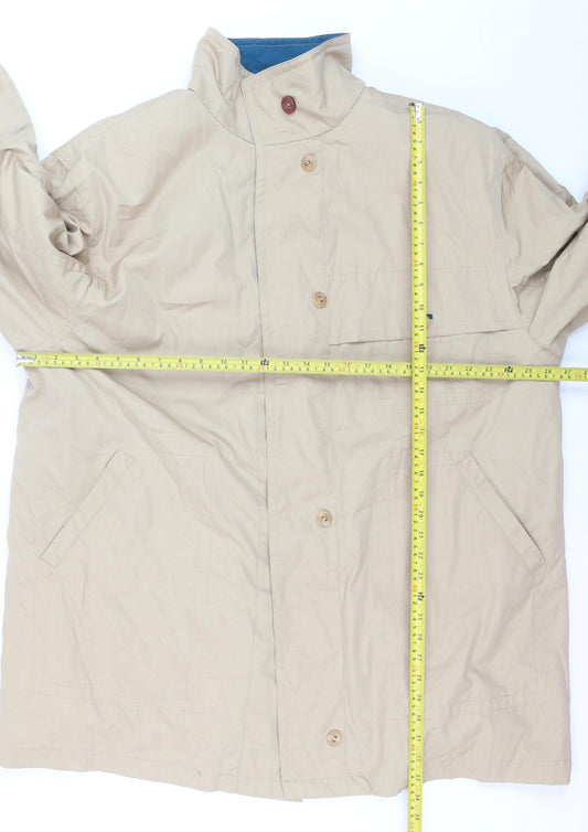 London Fog Women's Beige Mid-Length Rain Coat L Lightweight Classic
