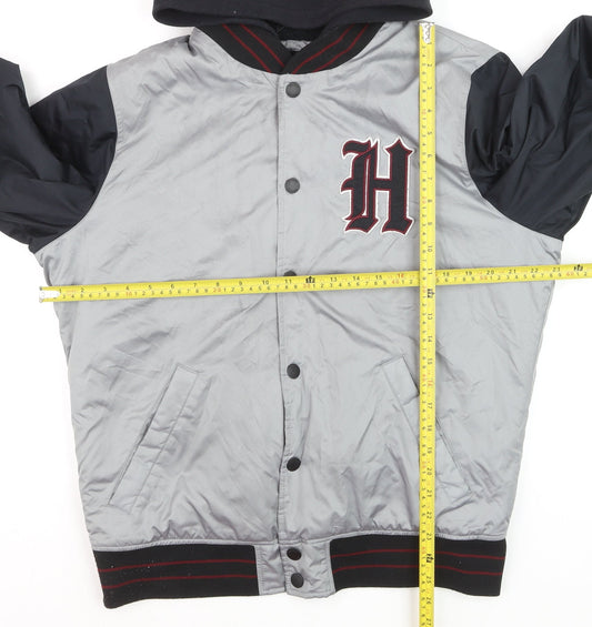 Hollister Men’s Grey Varsity Jacket M Hooded California Style