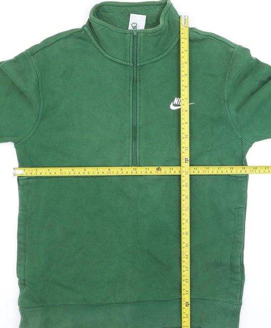 Nike Men’s Green 1/2 Zip Fleece Sweatshirt Small Regular Fit