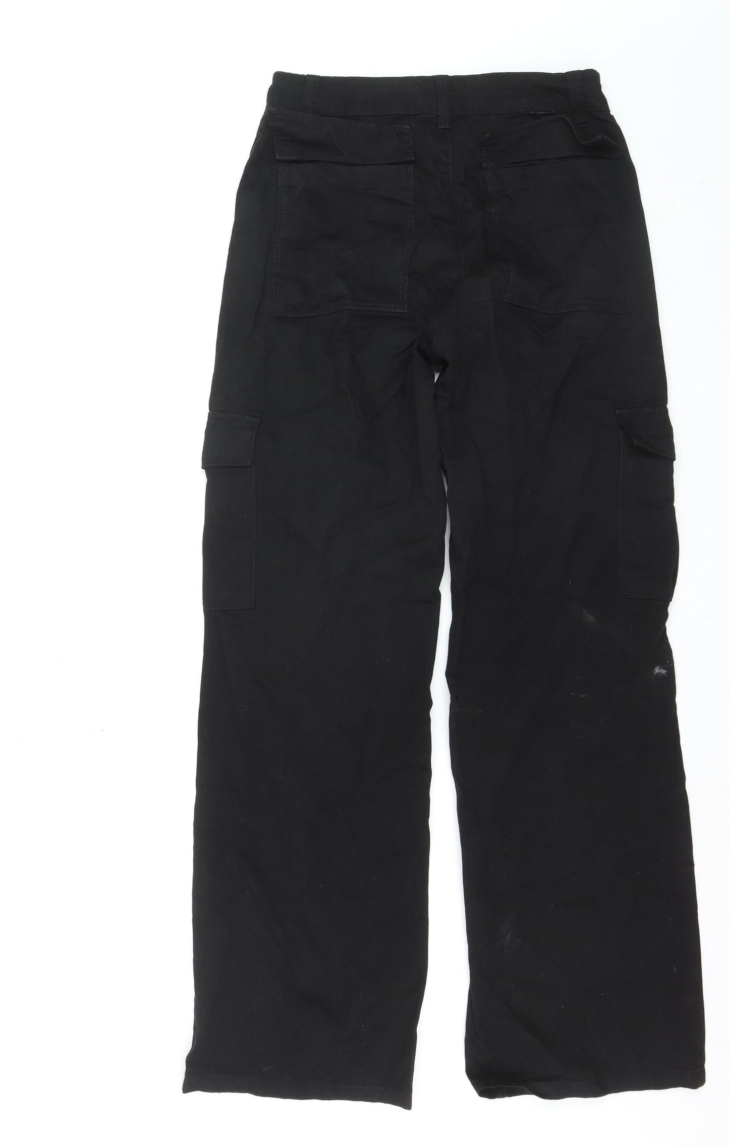 Pull & Bear Men's Black Cargo Trousers Size S Regular Cotton