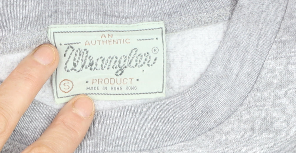 Wrangler Mens Grey Small Crew Neck Pullover Sweatshirt Classic Style