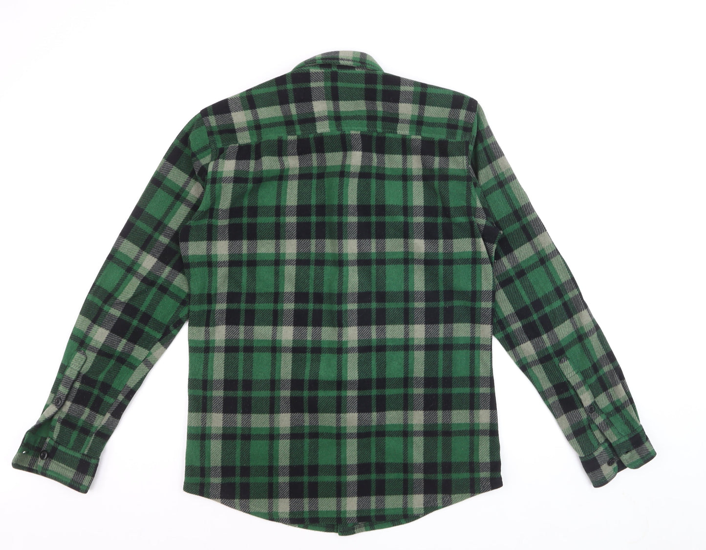 Uniqlo Men's Green Black Plaid Flannel Button-Up Shirt Size S