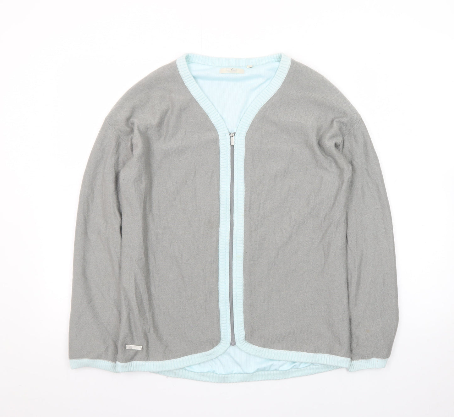 Adidas Womens Grey Full Zip Knit Jumper Cardigan Size M