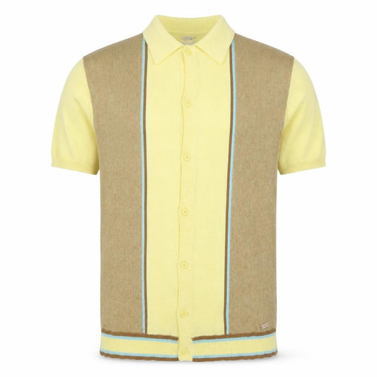 Good Vibes North Pole Contemporary Yellow Retro Men's L Polo Shirt