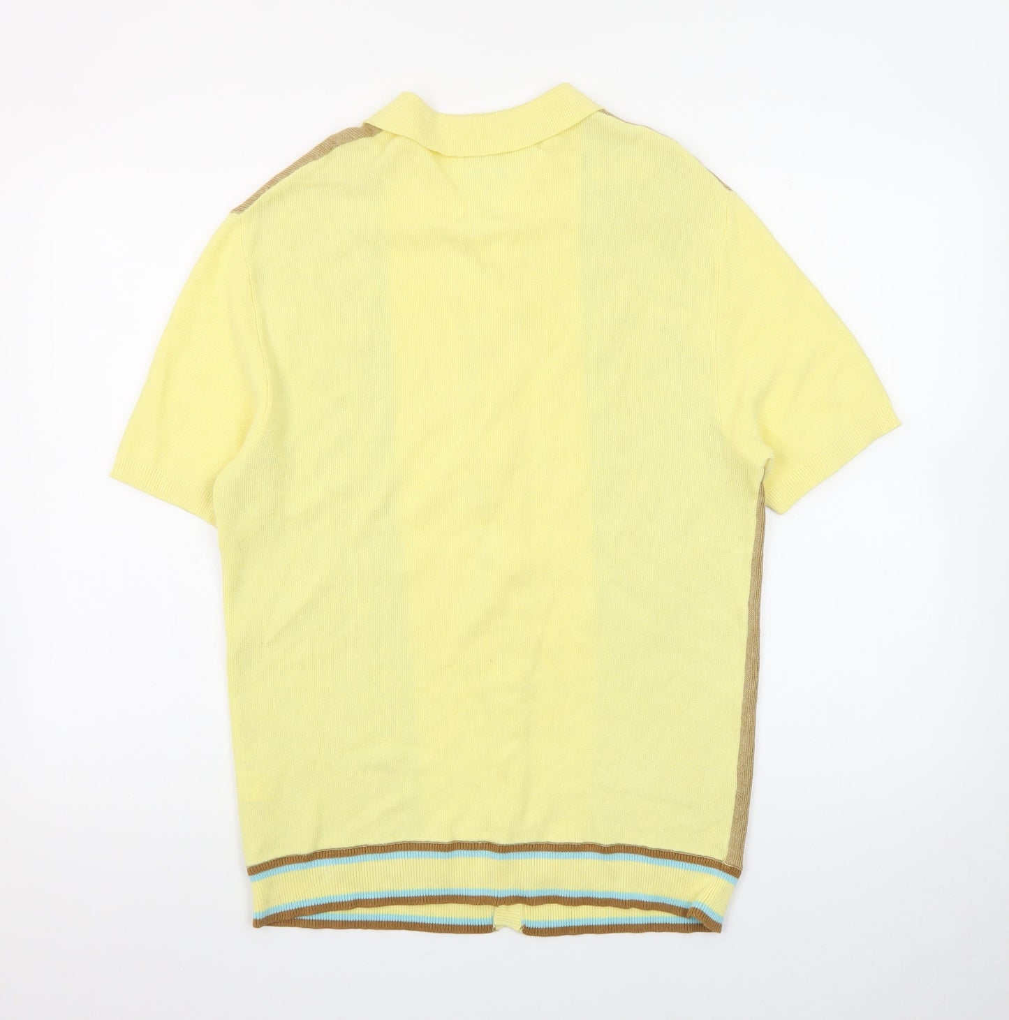 Good Vibes North Pole Contemporary Yellow Retro Men's L Polo Shirt