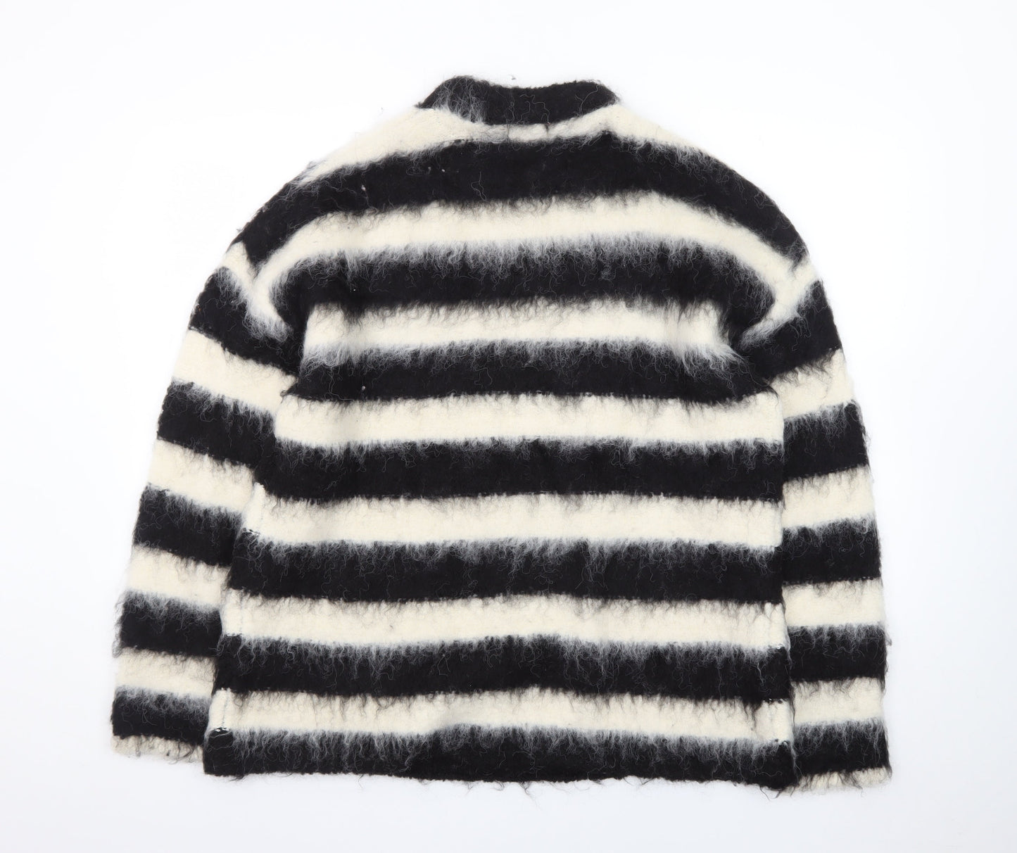 Topshop Women’s Black White Striped Mohair Wool Jumper S