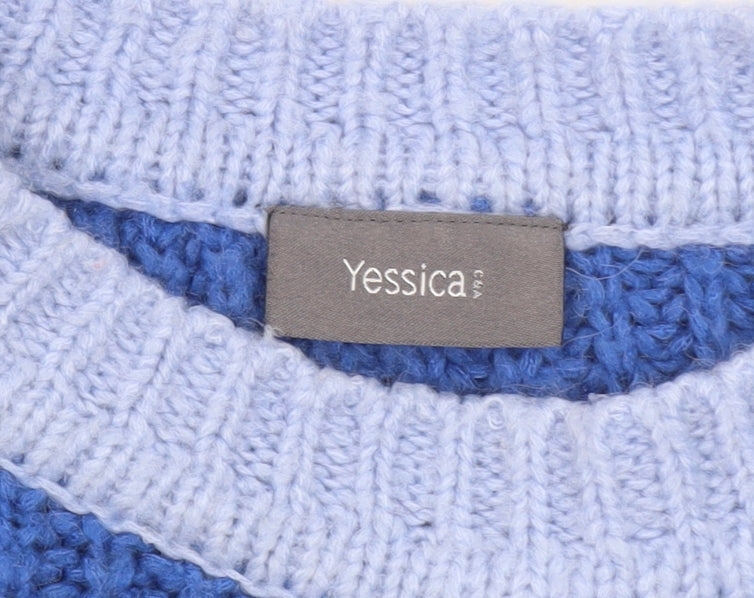Yessica Women’s Multicoloured Striped Chunky Knit Pullover Jumper M