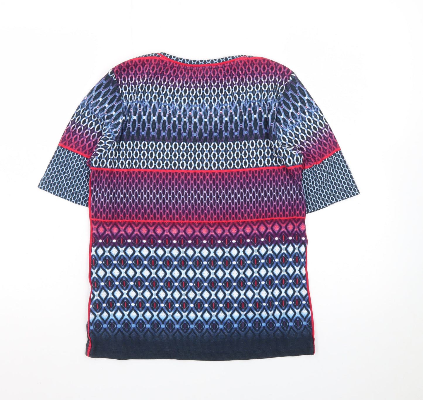 Betty Barclay Women’s Multicoloured Geometric Short Sleeve Jersey Top Size 14